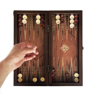 Helena Wood Art Klasik El Yapımı Ahşap Tavla Seti Küçük Boy - 5