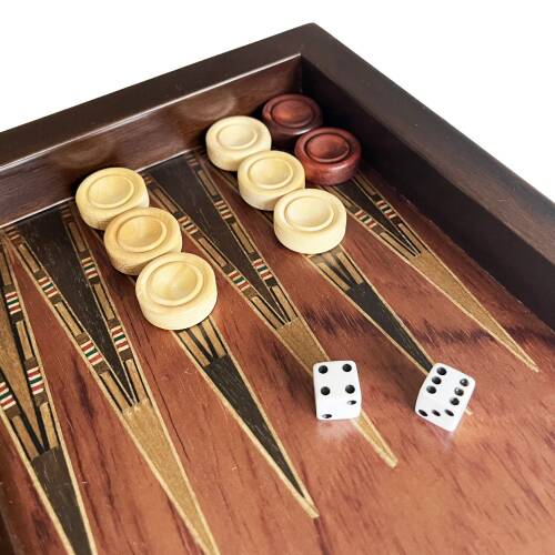 Helena Wood Art Klasik El Yapımı Ahşap Tavla Seti Küçük Boy - 7