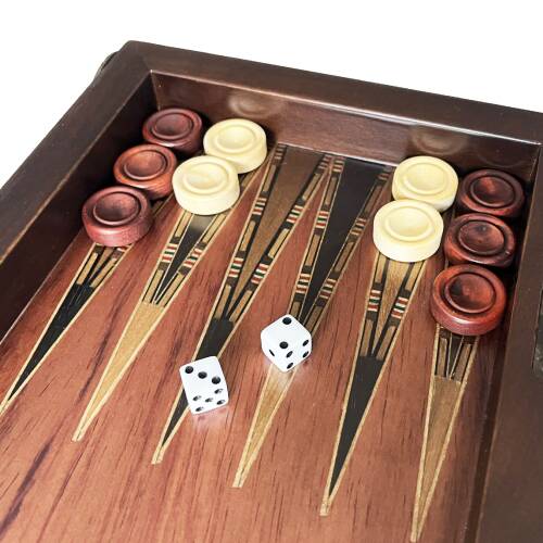 Helena Wood Art Klasik El Yapımı Ahşap Tavla Seti Küçük Boy - 9