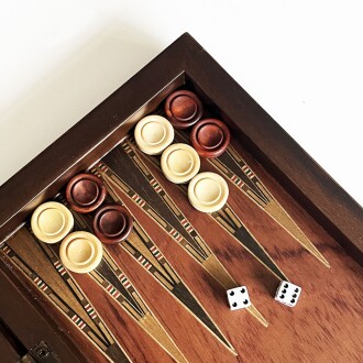 Helena Wood Art Klasik El Yapımı Ahşap Tavla Seti Küçük Boy - 10