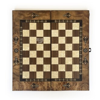 Helena Wood Art Klasik El Yapımı Ahşap Tavla Seti Orta Boy - 4