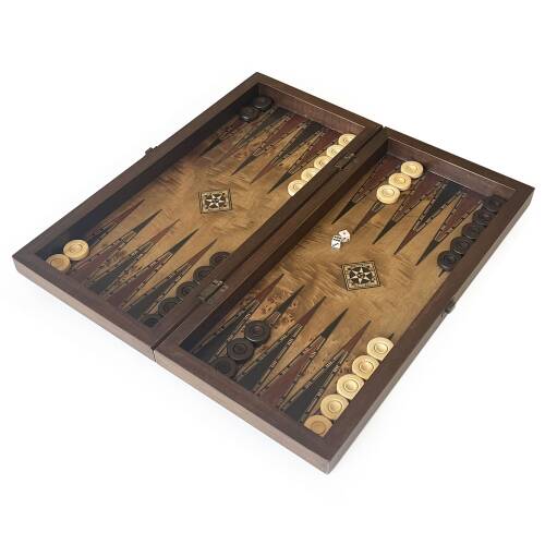 Helena Wood Art Klasik El Yapımı Ahşap Tavla Seti Orta Boy - 5