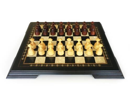 Helena Wood Art Masif Ahşap Koyu Dama Takımı 42 cm Kahve-50mm - 2