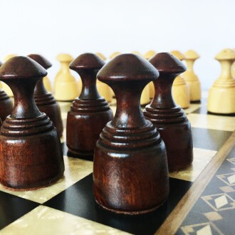 Helena Wood Art Masif Ahşap Koyu Dama Takımı 42 cm Kahve-50mm - 6