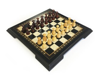 Helena Wood Art Masif Ahşap Koyu Dama Takımı 42 cm Kahve-50mm - 7