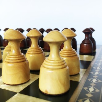 Helena Wood Art Masif Ahşap Koyu Dama Takımı 42 cm Kahve-50mm - 8