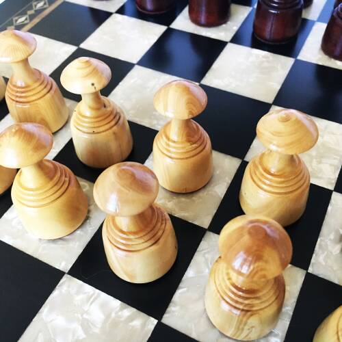 Helena Wood Art Masif Ahşap Koyu Dama Takımı 42 cm Kahve-50mm - 10