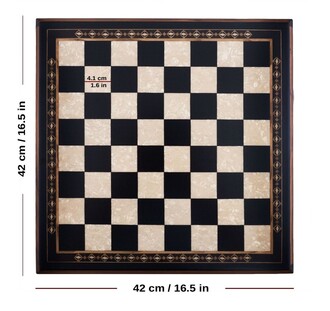 Handmade Wooden Chess Set Dark With Wooden Chess Figures (42 cm / 16.5") - Thumbnail
