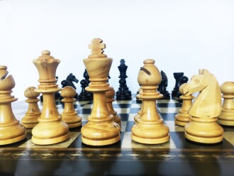 Helena Wood Art Masif Ahşap Koyu Satranç Seti 42 cm - 6