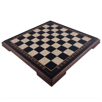 Helena Wood Art - Handmade Massive Chess Board Dark (42 x 42 x 3 cm /16.5 x 16.5 x 1.18 in)