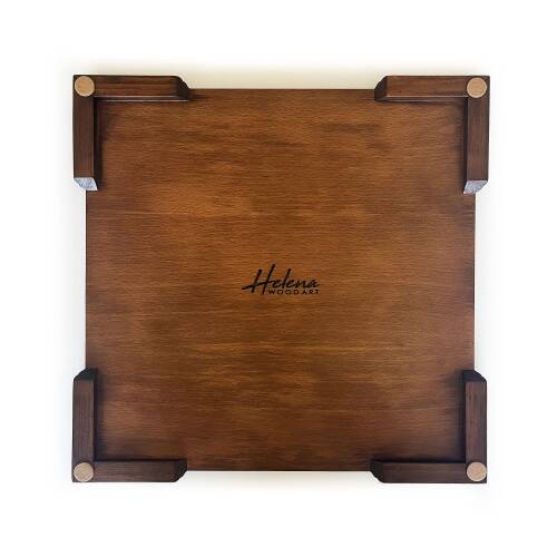 Helena Wood Art Masif Ahşap Koyu Satranç Tablası - 4