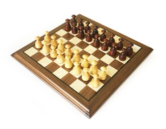 Helena Wood Art Masif Ceviz Sedefli  Dama Takımı 40 cm Kahve-50mm