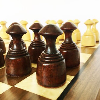 Helena Wood Art Masif Ceviz Sedefli  Dama Takımı 40 cm Kahve-50mm - 6