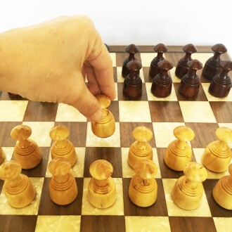 Helena Wood Art Masif Ceviz Sedefli  Dama Takımı 40 cm Kahve-50mm - 9