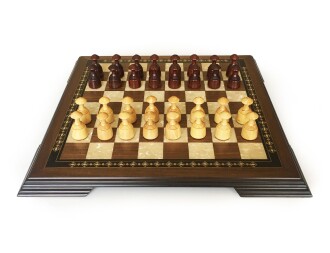 Helena Wood Art Masif Ceviz Sedefli Dama Takımı 42 cm Kahve-50mm - 2