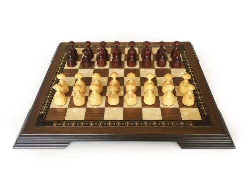 Helena Wood Art Masif Ceviz Sedefli Dama Takımı 42 cm Kahve-50mm - 2