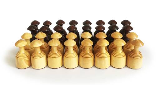 Helena Wood Art Masif Ceviz Sedefli Dama Takımı 42 cm Kahve-50mm - 5