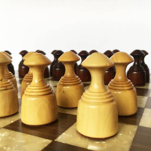 Helena Wood Art Masif Ceviz Sedefli Dama Takımı 42 cm Kahve-50mm - 8