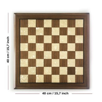 Helena Wood Art Masif Ceviz Sedefli Satranç Tablası 40x40cm - 3