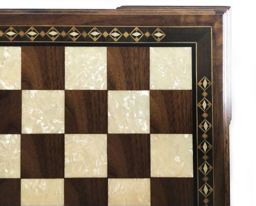 Helena Wood Art Masif Ceviz Sedefli Satranç Tablası 42 cm - 4