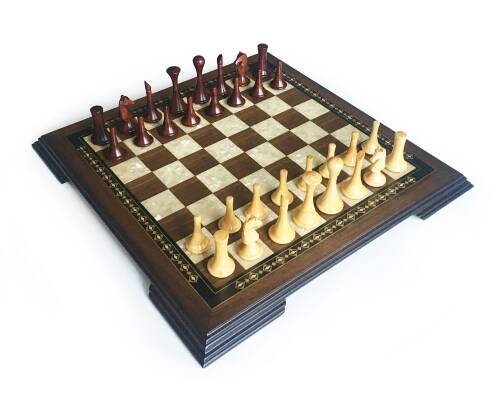 Helena Wood Art Masif Ceviz Sedefli Satranç Takımı 42 cm - 5