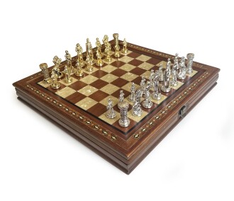 Helena Wood Art Masif El Yapımı Sedefli Satranç Takımı - 2