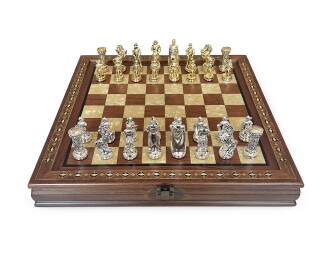 Helena Wood Art Masif El Yapımı Sedefli Satranç Takımı - 3