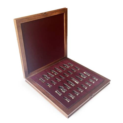 Helena Wood Art Masif El Yapımı Sedefli Satranç Takımı - 5