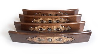 Helena Wood Art Mozaik İşlemeli Masif Ahşap Okey Seti Oval Takımı Mazel - 10