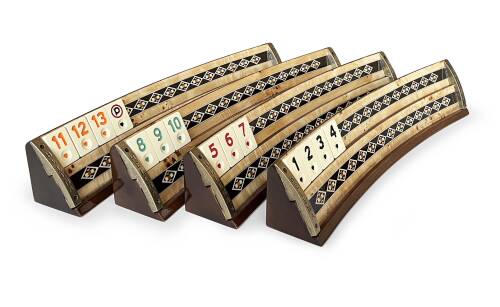 Helena Wood Art Mozaikli Oval Masif Okey Takımı Mazel - 5