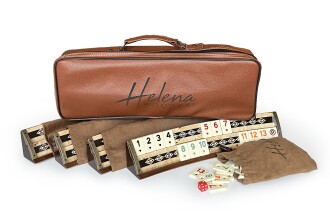 Helena Wood Art Mozaikli Oval Masif Okey Takımı Mazel - 8