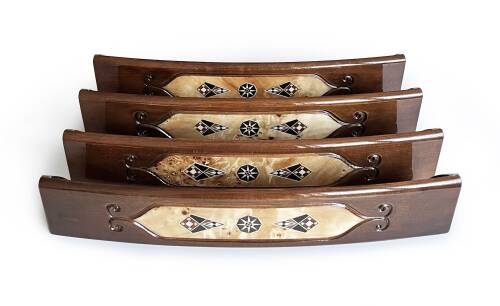 Helena Wood Art Mozaikli Oval Masif Okey Takımı Mazel - 9