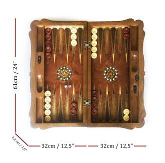 Helena Wood Art Ottoman Grand Sedef Mozaik Tavla Gül Ağacı - 4