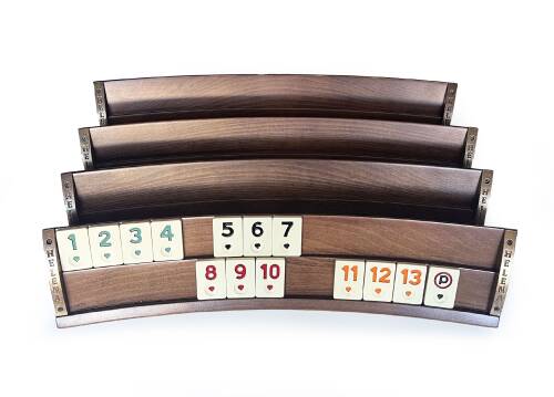 Helena Wood Art Oval El Yapımı Masif Ahşap Okey Takımı Sade - 2