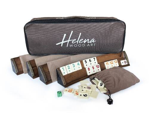 Helena Wood Art Oval El Yapımı Masif Ahşap Okey Takımı Sade - 8