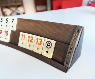 Helena Wood Art Oval El Yapımı Masif Ahşap Okey Takımı Sade - 7