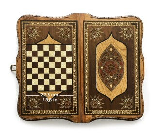 Helena Wood Art Queen Oymalı Masif Ahşap Tavla Mazel - 2