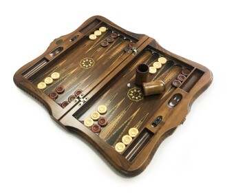 Helena Wood Art Queen Oymalı Masif Ahşap Tavla Mazel - 6