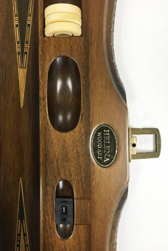 Helena Wood Art Queen Oymalı Masif Ahşap Tavla Mazel - 8