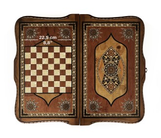 Helena Wood Art Queen Oymalı Masif Ahşap Tavla Rose - 4