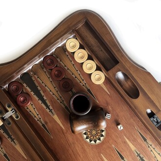 Helena Wood Art Queen Oymalı Masif Ahşap Tavla Rose - 5