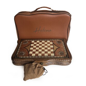 Helena Wood Art Queen Oymalı Masif Ahşap Tavla Rose - 10