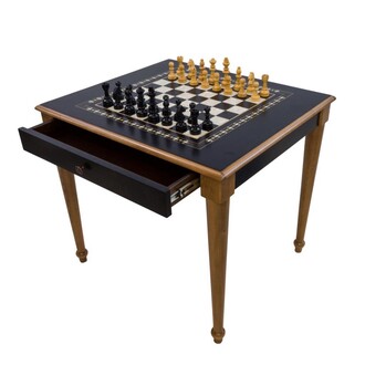 Helena Wood Art - Helena Wood Art Chess Table with Drawer Dark
