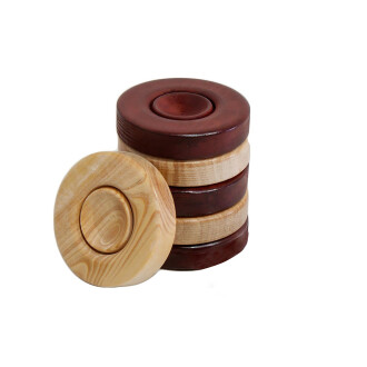 El Yapımı Şimşir Ahşap Tavla Pulu 35 mm - 2