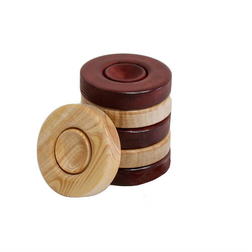 El Yapımı Şimşir Ahşap Tavla Pulu 35 mm - 2