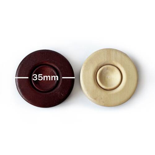 El Yapımı Şimşir Ahşap Tavla Pulu 35 mm - 3