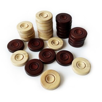 El Yapımı Şimşir Ahşap Tavla Pulu 35 mm - 5