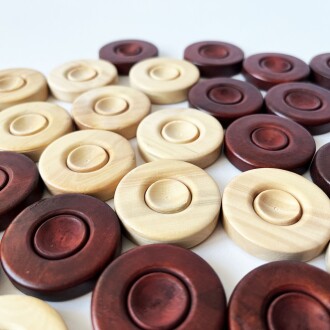 El Yapımı Şimşir Ahşap Tavla Pulu 35 mm - 6