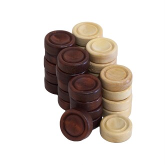 Wooden Backgammon Pieces Made From Buxus 17mm