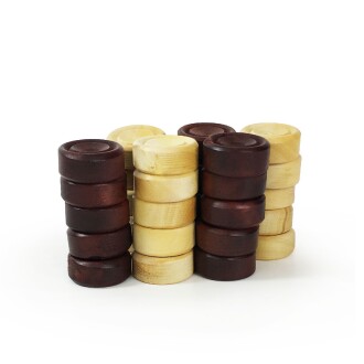 El Yapımı Şimşir Mini Tavla Pulu 17mm - 2